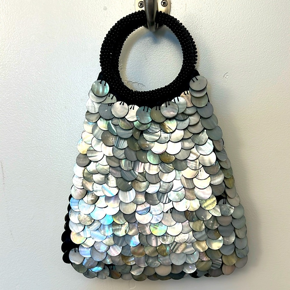 Elegant Black and Silver Sequin Women's Bag